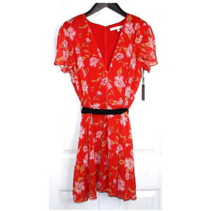Lovers + Friends Cassidy Floral red mini dress size L
